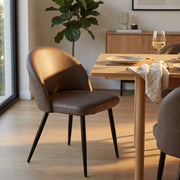 Poltrona per Sala da Pranzo in Ecopelle Metallo cm 44x47x78 - POO