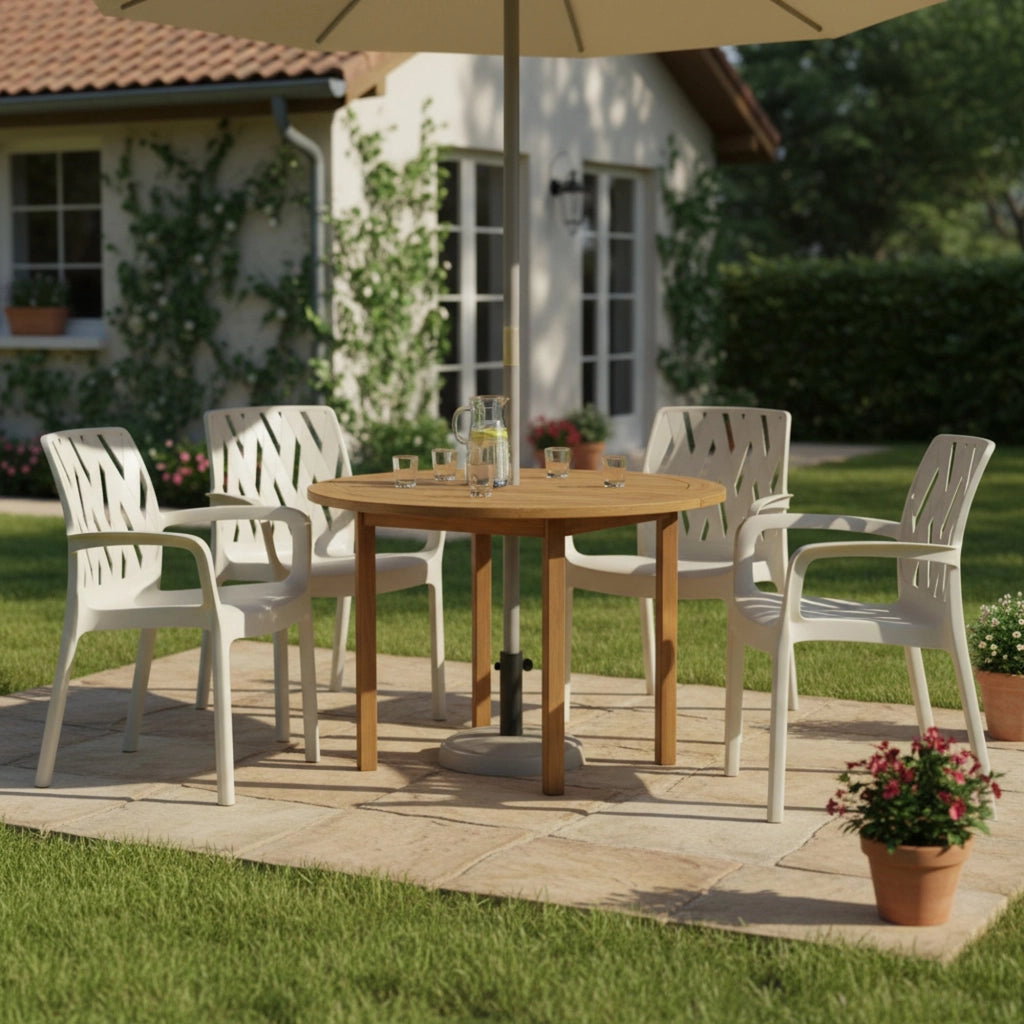 Rumley, Sedia da Esterno 4 Sedie Made in Italy, Bianco