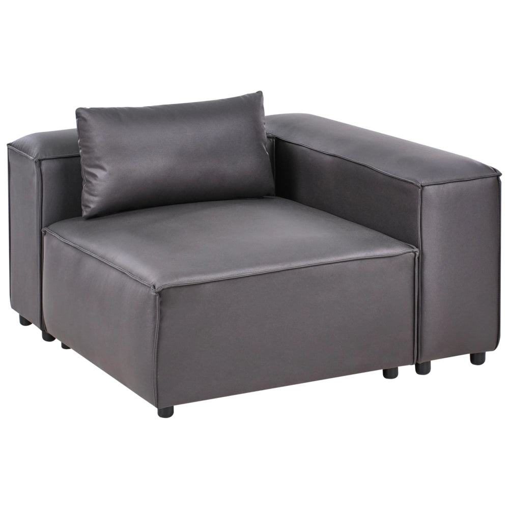Divano angolare a 1 posto Modulo in ecopelle Nero Brande stile moderno
