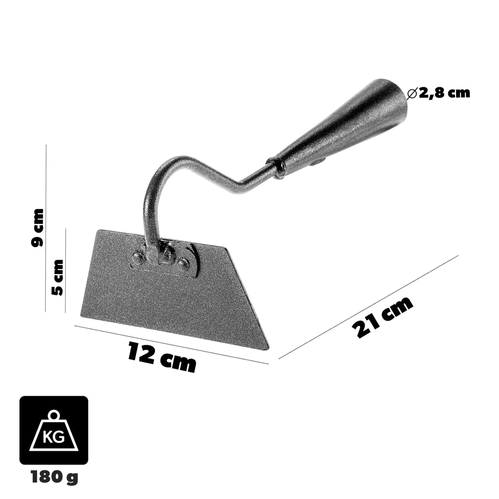 Zappa da giardino KADAX con gancio, senza manico, 12 cm, in acciaio, per scavare