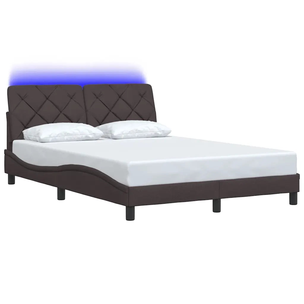 Giroletto con LED senza Materasso-Struttura Letto Marrone Scuro 120x200 cm