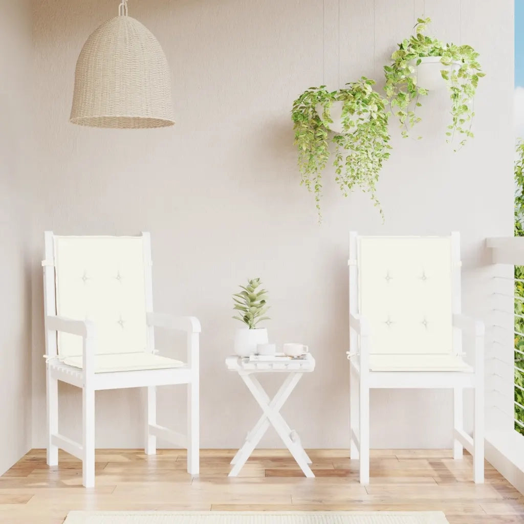 Cuscini Sedia Schiena Bassa 2 pz Crema MÃ©lange 100x50x4 Tessuto