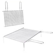 Trade Shop - Graticola Griglia Per Barbecue Brace Camino In Acciaio 2 Manici Con Piedi 30x30 Cm 009910a -