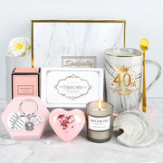 Regalo di compleanno per donne di 40 anni, regalo di mamma, regalo di relax per donne, set di tazze da caffè in ceramica, regali per donne che hanno 40 anni di matrimonio, migliore amica, madre, sorella