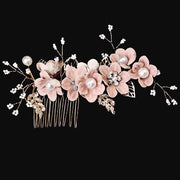 Accessori per capelli per damigelle - Accessori per capelli per matrimoni, spille per capelli fiorite (rosa)