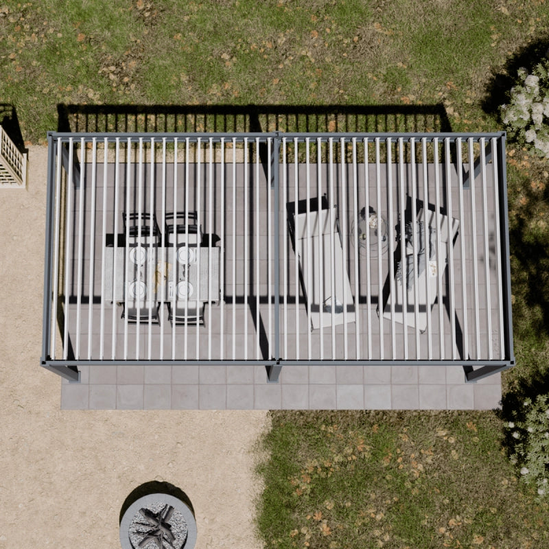 Pergola bioclimatica motorizzata OmbrÃ©a ELMO autoportante 3x6M - Antracite/bianco