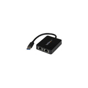Startech.com adattatore usb 3.0 a doppia porta ethernet gigabit (rj45) nic con porta usb integrata - USB32000SPT