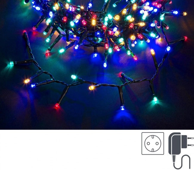Snake luminoso 560 LED multicolore 5 mm filo verde IP44