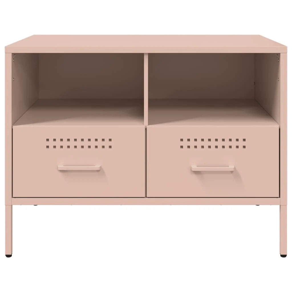 Mobile TV multimediale mensola TV credenza TV sala da pranzo soggiorno camera da letto rosa 68 x 39 x 50,5 cm acciaio rosa 02_0028299