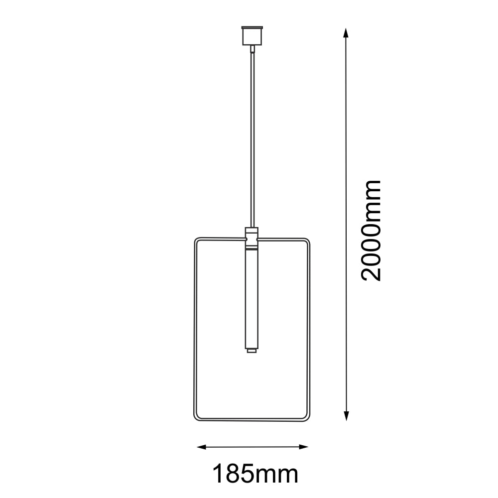 Lampada sospensione Amplex FARO rettangolare ottone/nero 1xG9
