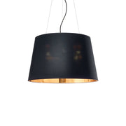 Sospensione Industrial-Minimal Nordik Tessuto Nero 6 Luci E27