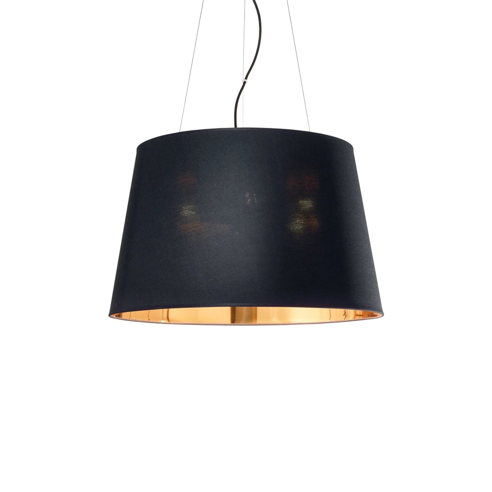 Sospensione Industrial-Minimal Nordik Tessuto Nero 6 Luci E27