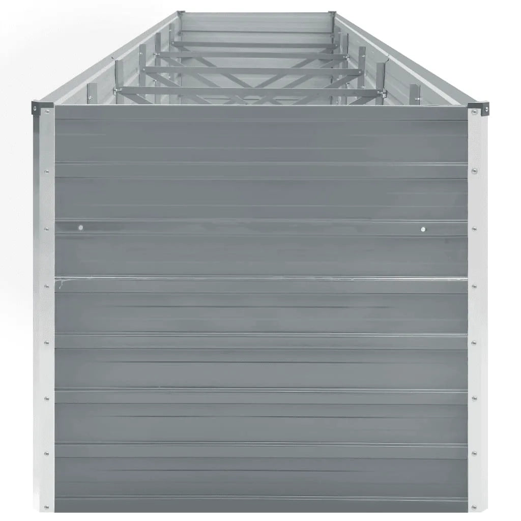 Letto Rialzato Giardino in Acciaio Zincato 480x80x77 cm Grigio 47068