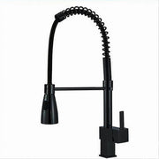 Trade Shop - Miscelatore Rubinetto Lavello Cucina Getto A Molla Bocca Girevole Nero Quadra 87470 -