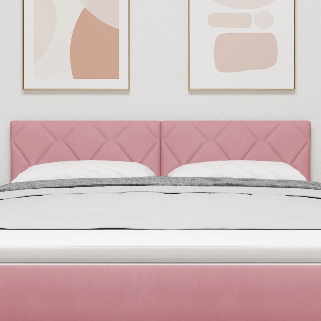 Testata LED a blocchi di diamante Rosa 160 cm Velluto