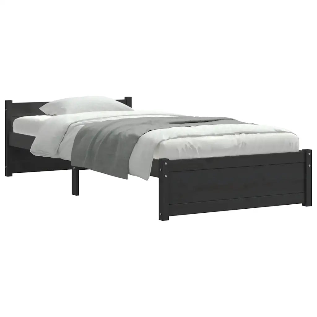 Giroletto Nero in Legno Massello 90x200 cm