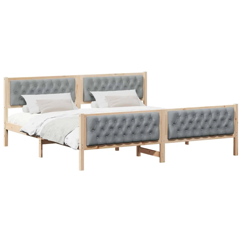 Struttura del letto Grigio chiaro 200 x 200 cm Pino massello 3394268