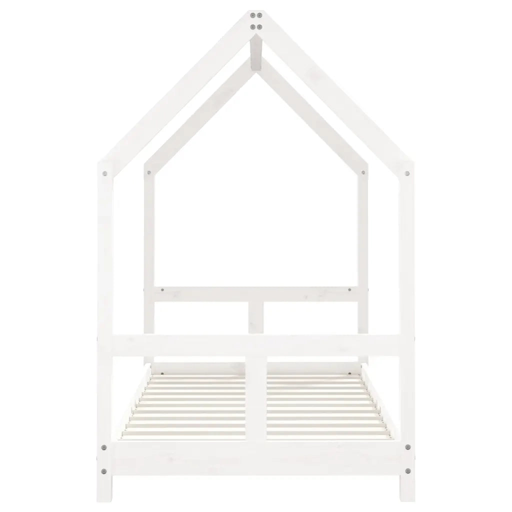 Giroletto per Bambini Bianco 80x160cm in Legno Massello di Pino 835725