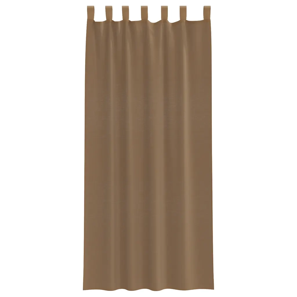 Tende in Voile con Passanti 2 pz Marrone Chiaro 140x245 cm 4102314