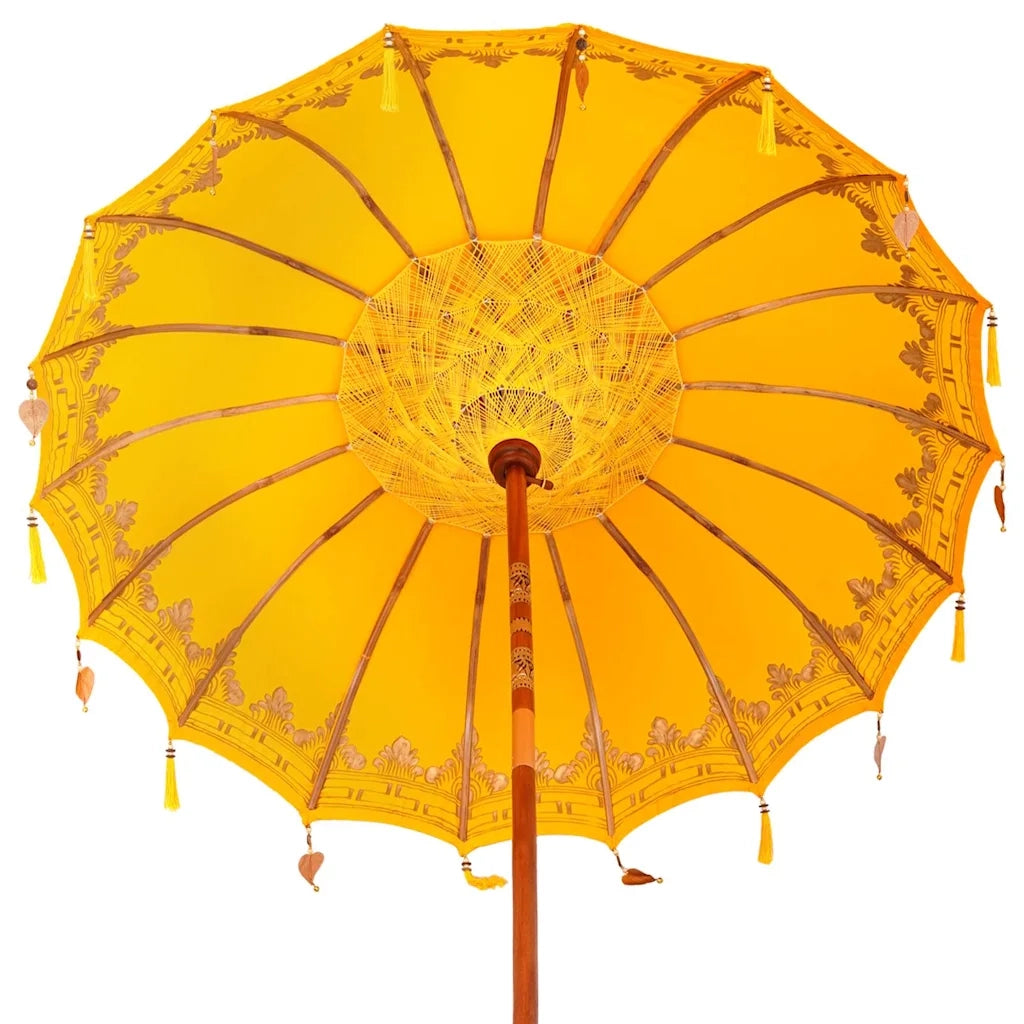 Ombrello balinese con base Giallo 185 x 185 x 260 cm 3356901