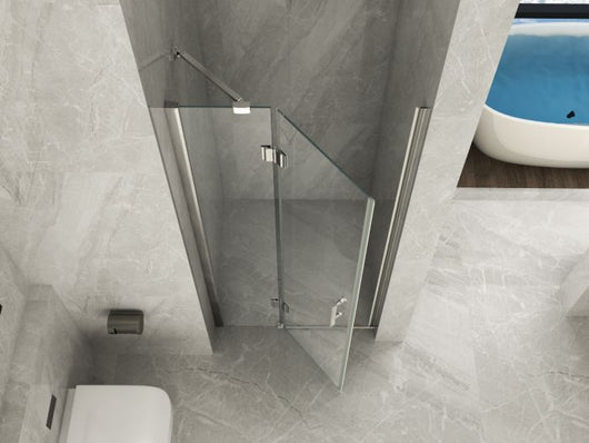 Porta doccia in Cristallo 8 MM un lato apertura anta battente con cerniere inox - Misura: 80 x h195 cm