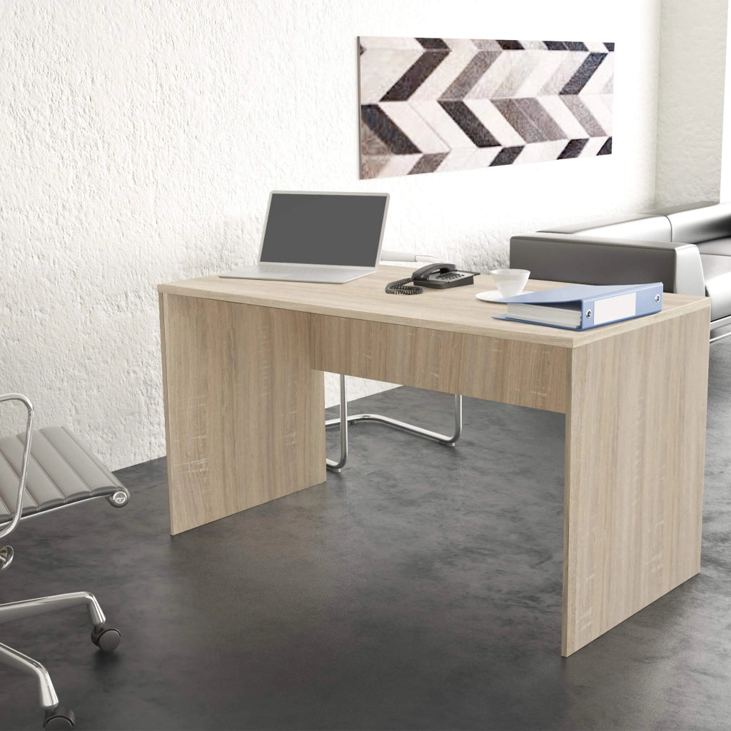 Scrivania Moderna effetto Legno in Legno Composito cm 135x74x67 - WINSTON