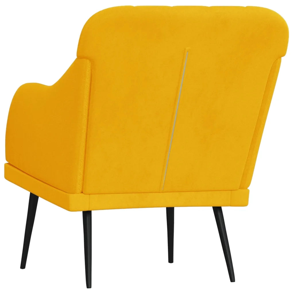 Poltrona Gialla 63x76x80 cm Velluto 351460