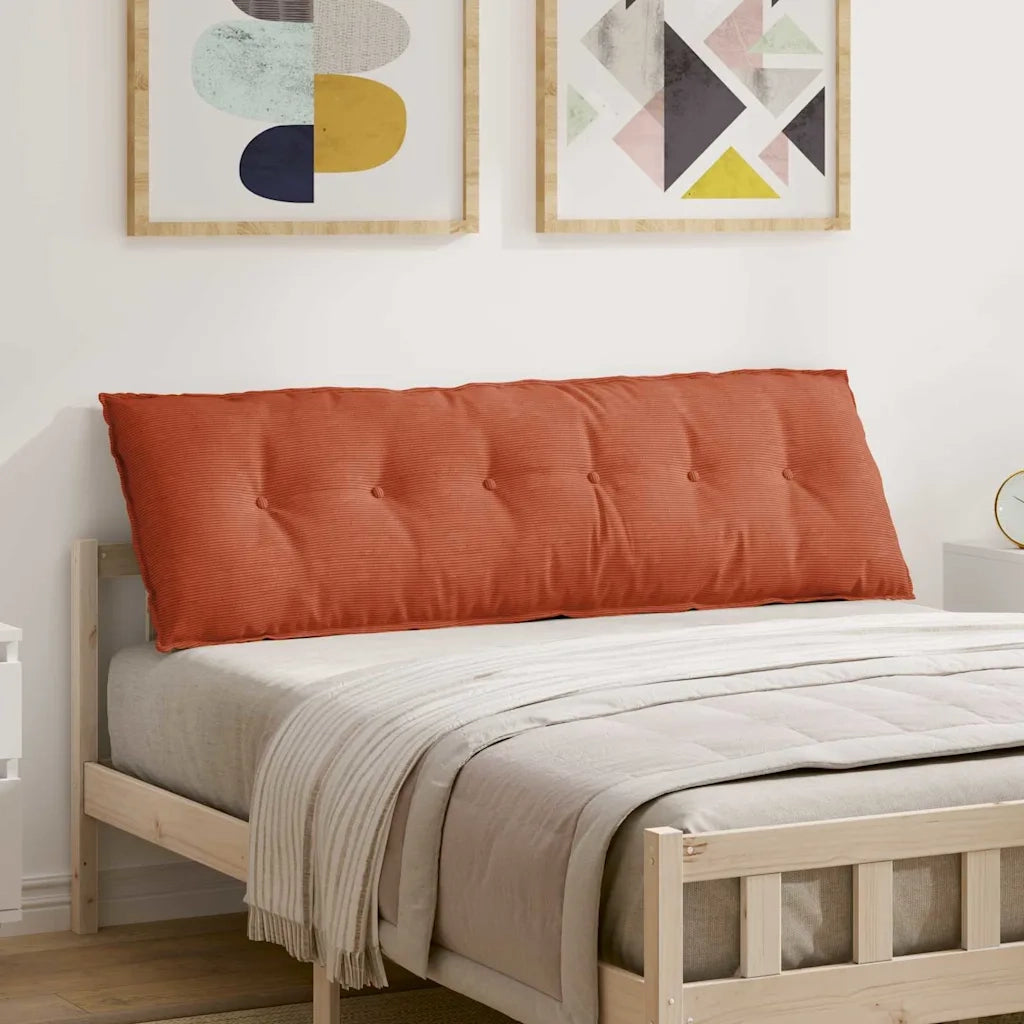 Cuscino per Schiena | Cuscino dorsale Rosso Arancio 160 x 50 cm Tessuto in Cords