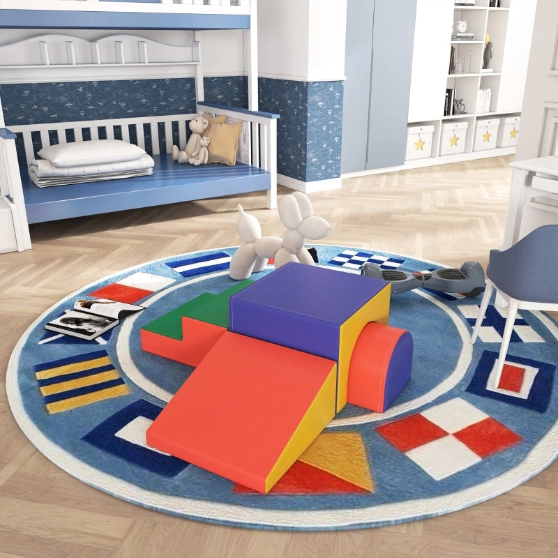 Set di 4 blocchi da costruzione morbidi per arrampicarsi e scivolare, rivestimento in similpelle, per bambini da 1 a 3 anni, multicolore.