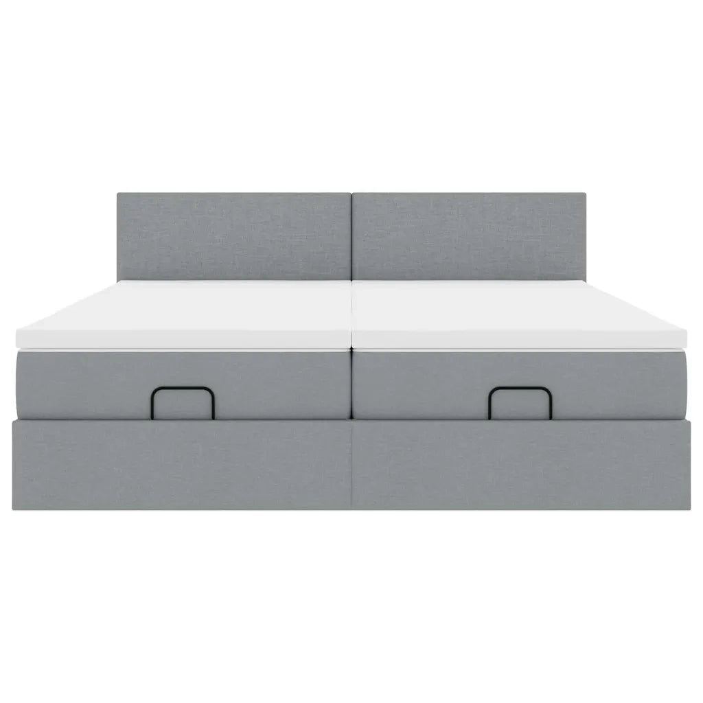 vidaXL Struttura Letto Pouf con Materassi 200x200 cm in Tessuto
