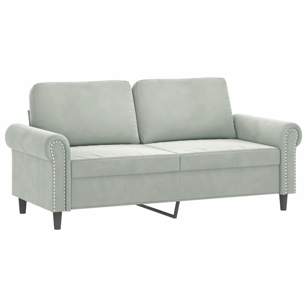 Set di Divani 2 pz con Cuscini Grigio Chiaro in Velluto 3202230