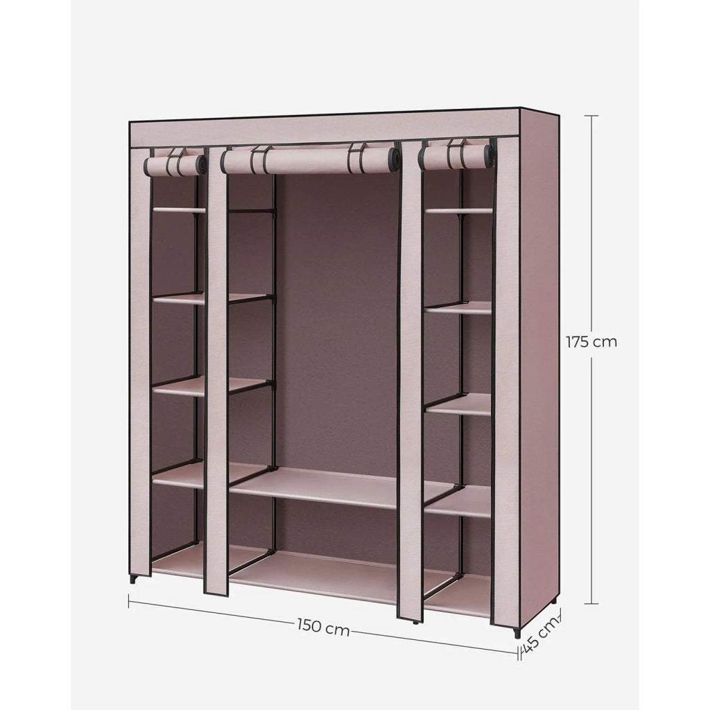 Armadio/guardaroba XXL in tessuto non tessuto 175 x 150 x 45 cm rosa 12_0004011