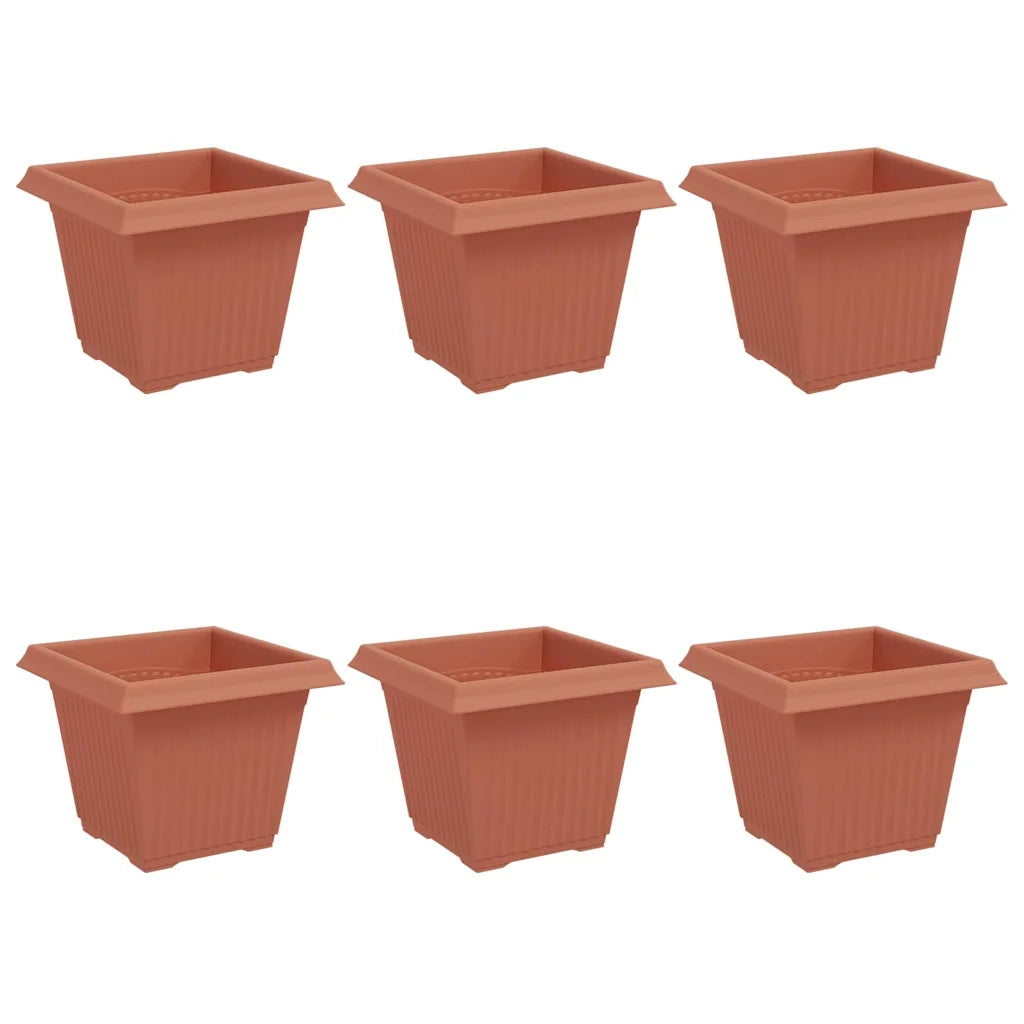 Vaso quadrato per fiori 6 pcs Rosso Mattone 20 x 20 x 16 cm