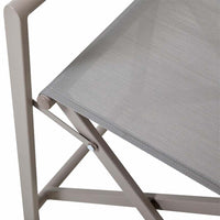 Set 2 Sedie Regista Mare Pieghevoli 48x56x86 cm in Alluminio e Textilene Gilda Ecrù