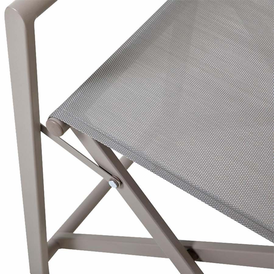 Set 2 Sedie Regista Mare Pieghevoli 48x56x86 cm in Alluminio e Textilene Gilda Ecrù