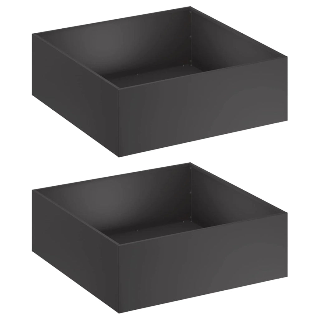 Vaso da giardino 2 pz Nero 40 x 40 x 20 cm 8004981