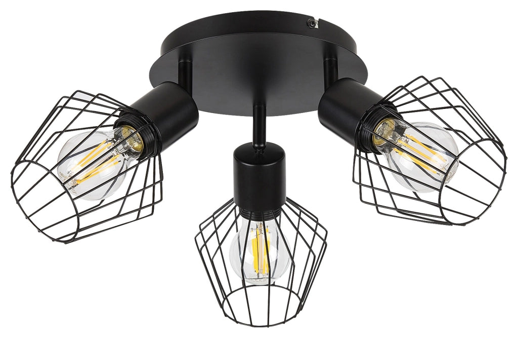 Faretto soffitto nero industriale 3xE27 3x40W Belano Rabalux
