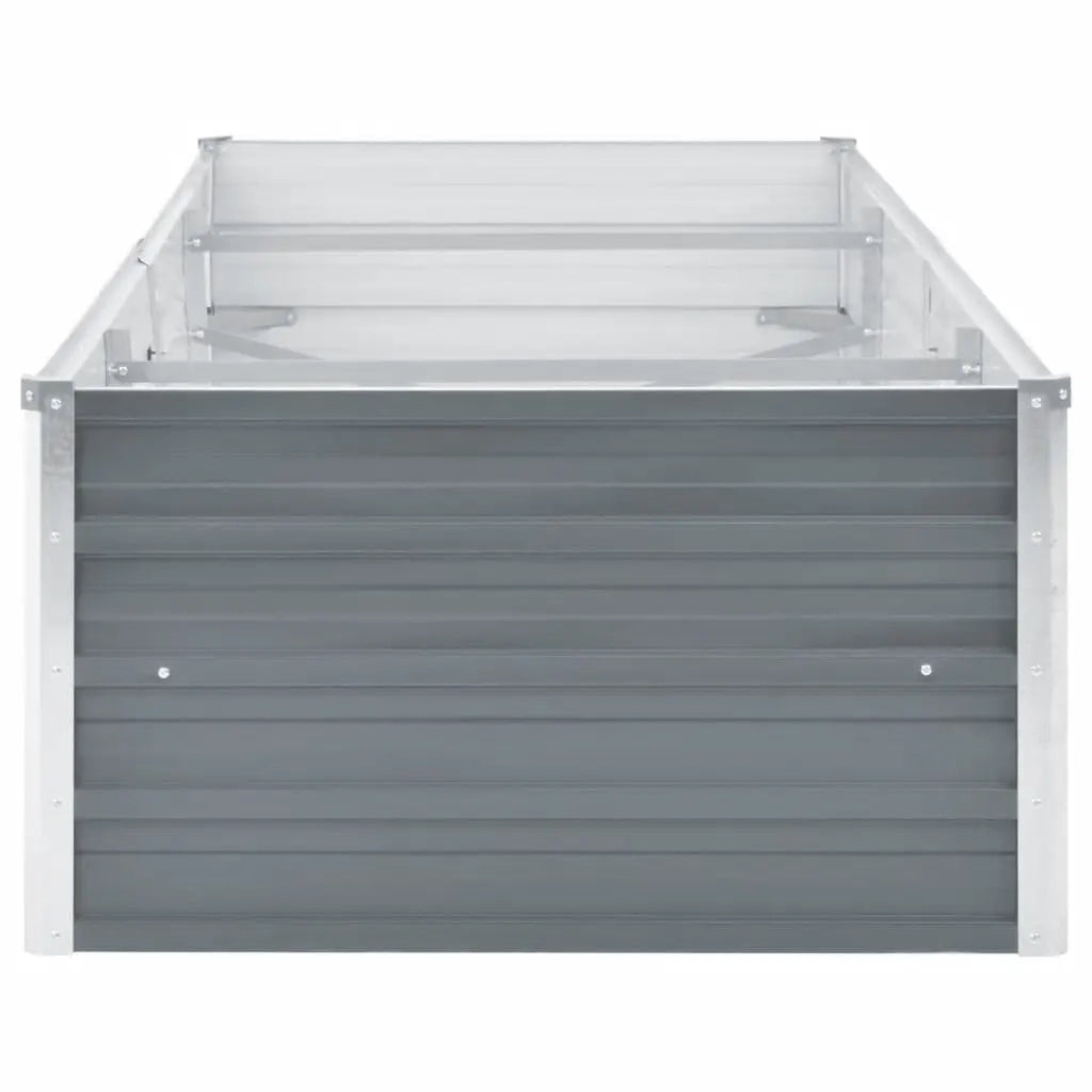 Letto Rialzato Giardino in Acciaio Zincato 240x80x45 cm Grigio 44842