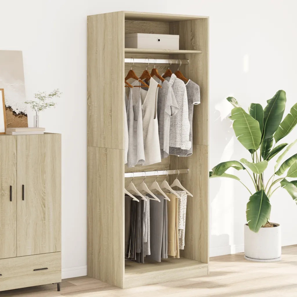 Armadio Rovere Sonoma 80x50x200 cm in Legno Multistrato