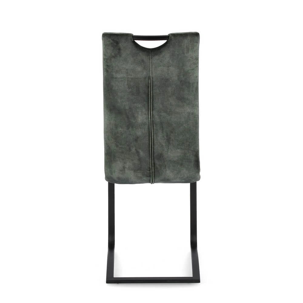 Set di 4 Sedie da Pranzo in Velluto con Gambe in Acciaio - AIMEE