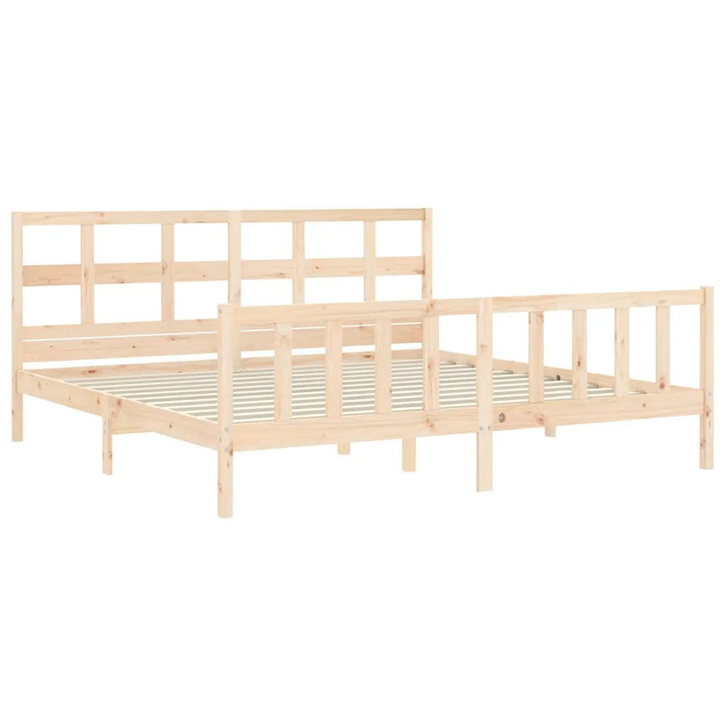 Giroletto senza Materasso-Struttura Letto 200x200 cm in Legno Massello di Pino 548948
