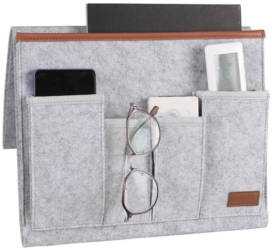 Organizzatore di supporto per braccio con 5 taschi in velluto - Registrazione a distanza/Supporto - Tablet/Taccuino - Telefono cellulare/Occhiali - Resistente alle abrasioni e elegante