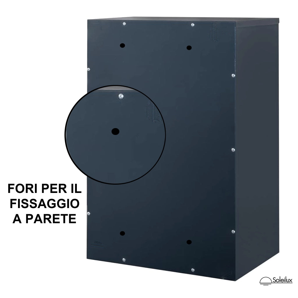 SOLEILUX Cassetta postale condominiale da muro buca lettere componibile "Made in Italy" 2 posti 30x17x22h
