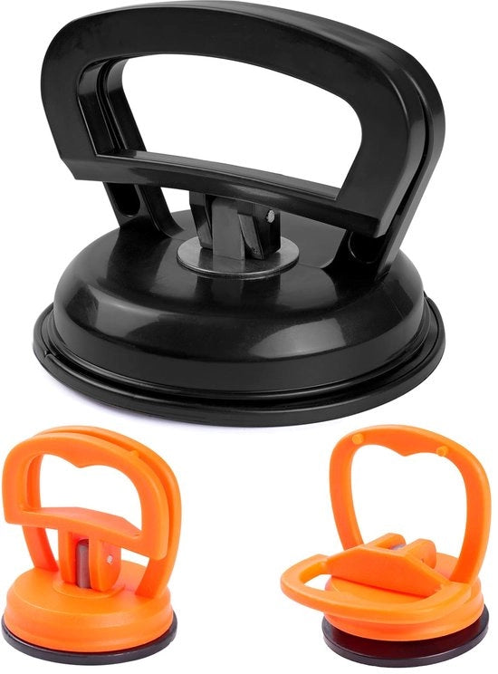 Kit di riparazione di fori auto 3 in 1, set di riparazione di fori auto grande e piccolo, rimuovitore di fori auto potente, attacco per fori auto, maniglia regolabile per vetro, pavimento, specchi.
