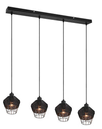 Lampada a Sospensione da Interno Attacco E27 in Tessuto Nero