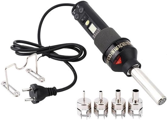 Pistool a vapore portatile - Temperatura + flusso d'aria regolabile - Display digitale - per saldatura termica SMD BGA e sigillatura di tubi