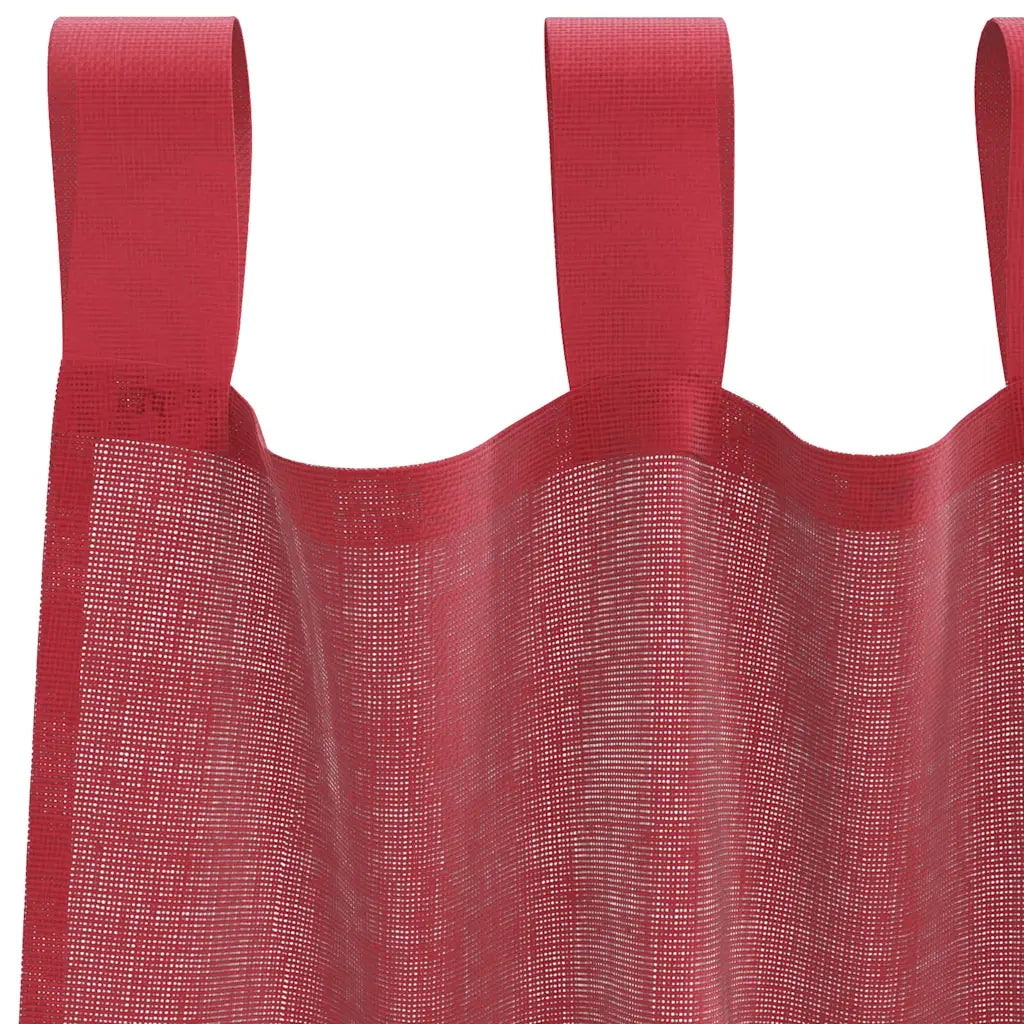 Tende in Voile con Passanti 2 pz Rosso Vino 140x245 cm 4102339
