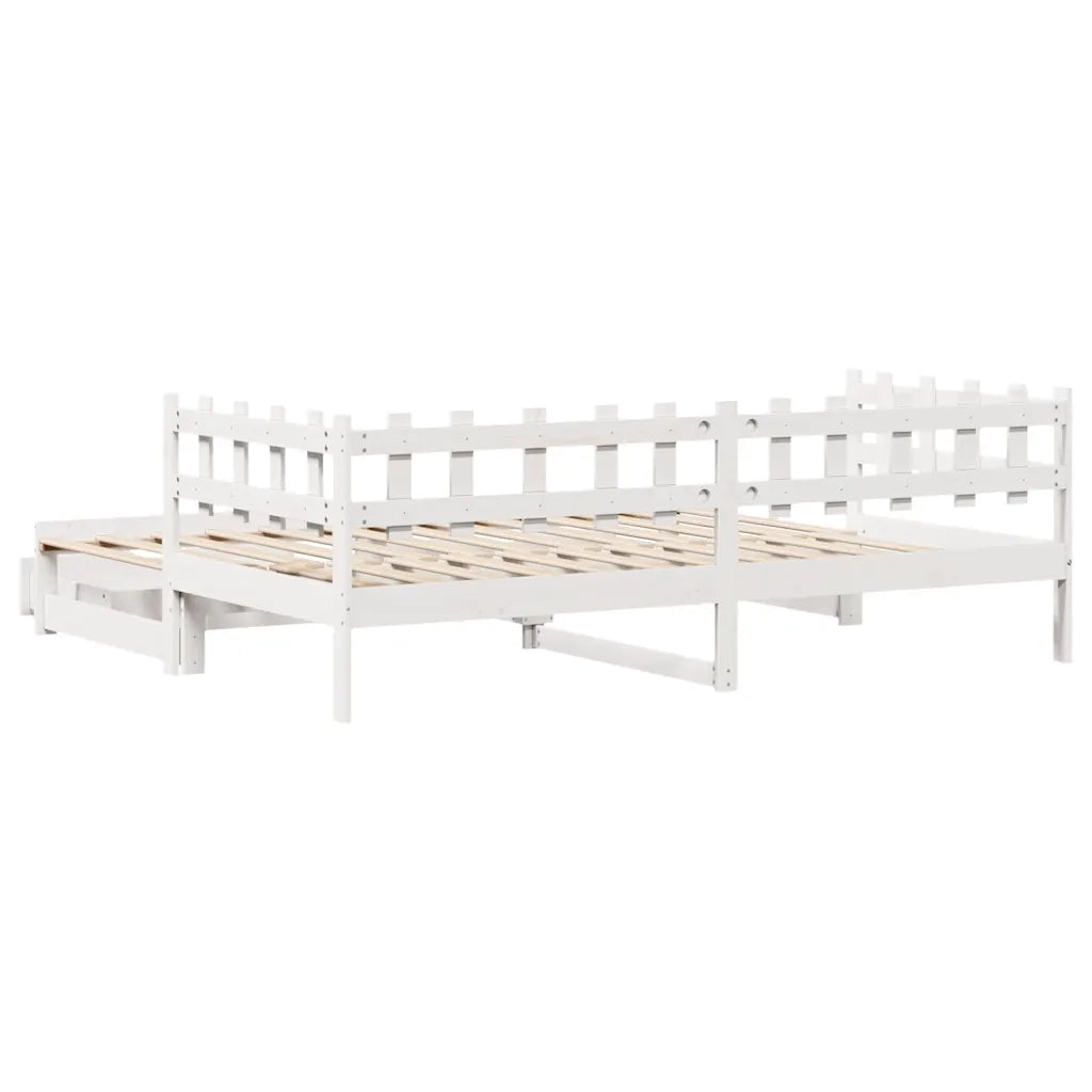Letto Estraibile con Cassetti senza Materasso Bianco 90x190 cm