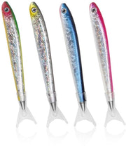 Penna a sfera - 4 pezzi - Design viso pesce - Comfortevole impugnatura - Inchiostro uniforme - Ideale come regalo - Pennarelli a sfera