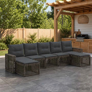 Set Divano da Giardino 7 pz Grigio e Grigio Scuro polyrattan 3435209